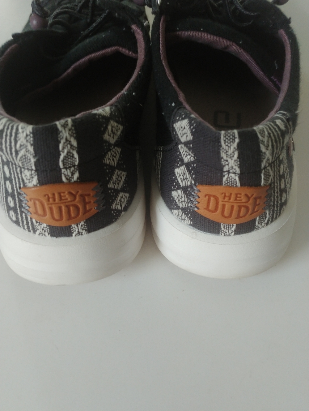 Hey Dude Karina Jet Black Slip-On Sneakers with White Soles Size 8 - Picture 2 of 9